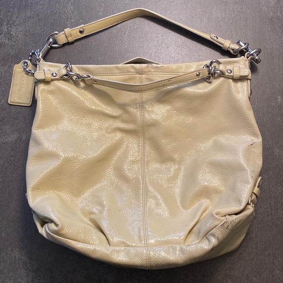 Coach Ivory Patent Shoulder Bag - Picture 4 of 11